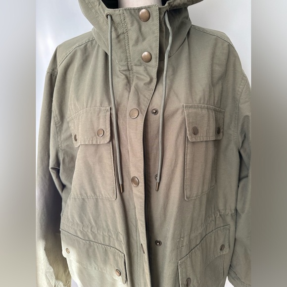 Old Navy Military Jacket Unisex XL Green Utility Cargo Hooded Outdoor Casual - Picture 3 of 7
